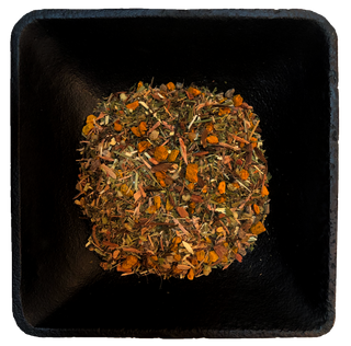 Dried botanicals in pain relief tea blend
