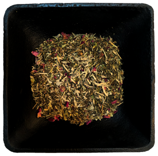 Dried botanicals in anxiety alleviation tea blend