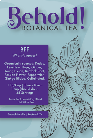 BFF organic botanical tea label