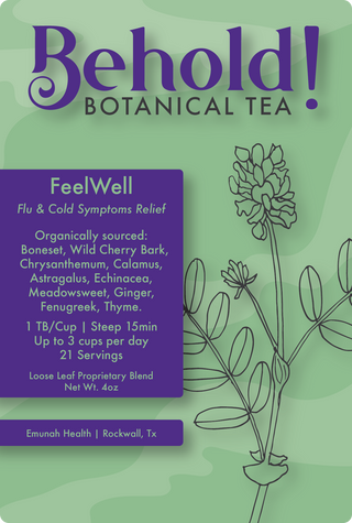 Feel Well organic botanical tea label