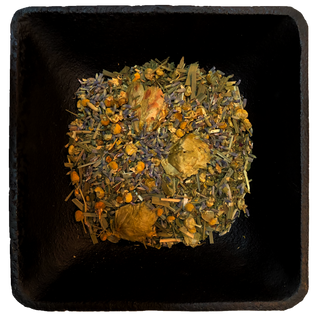 Dried botanicals in sleep aid tea blend