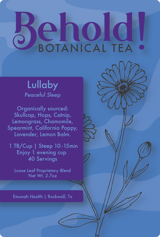 Lullaby organic botanical tea label