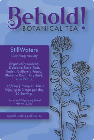 Still Waters organic botanical tea label