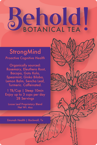 Strong Mind organic botanical tea label