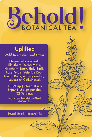 Uplifted organic botanical tea label